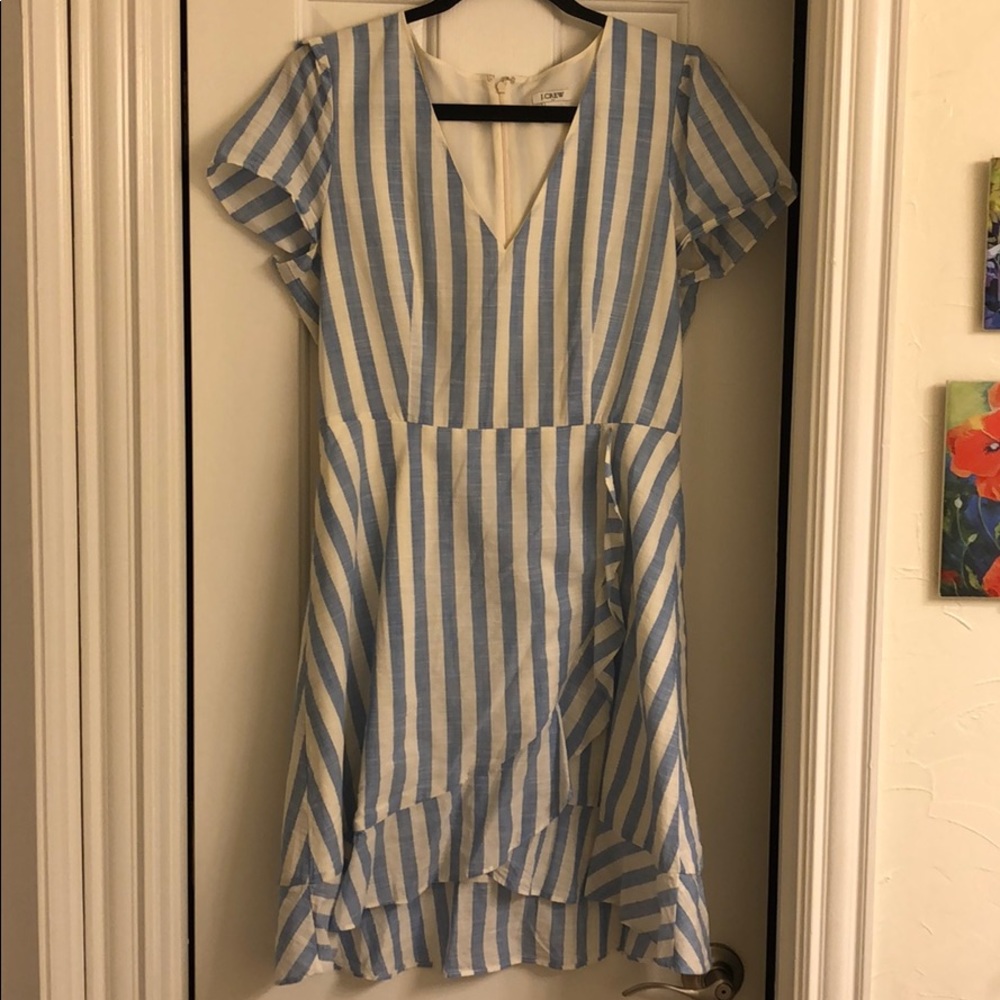 Blue and white dress